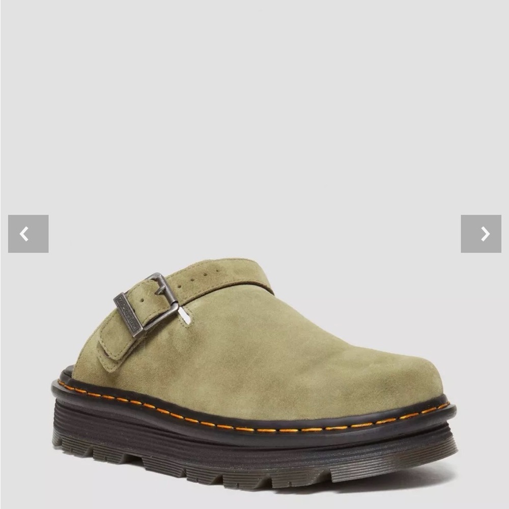Dr. Martens Muted Olive Green Slingback Platform Mules